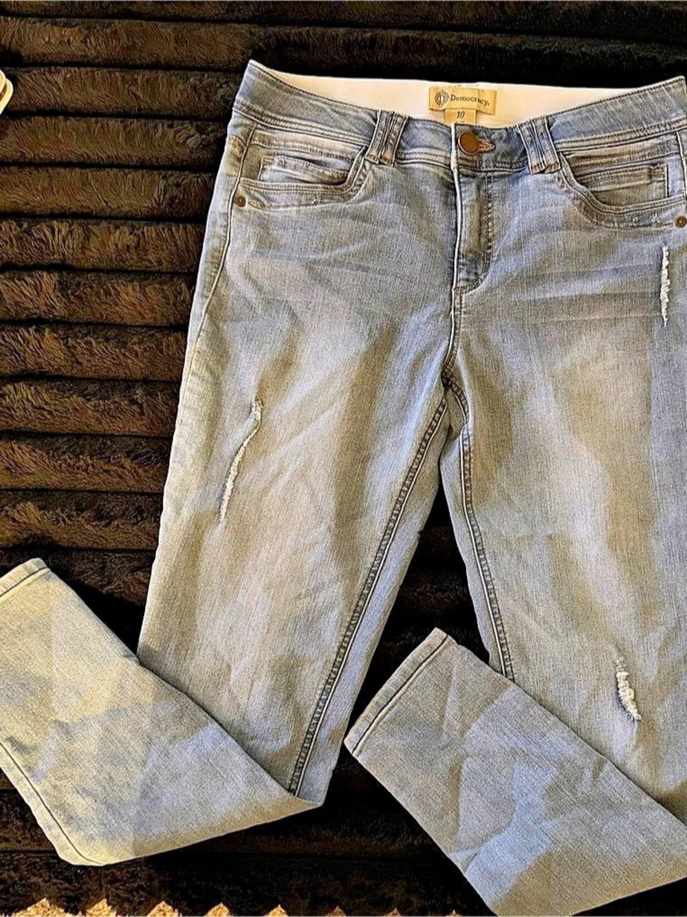 Democracy "Ab"solution Ankle Skinny Jeans Waist 10 Blue
